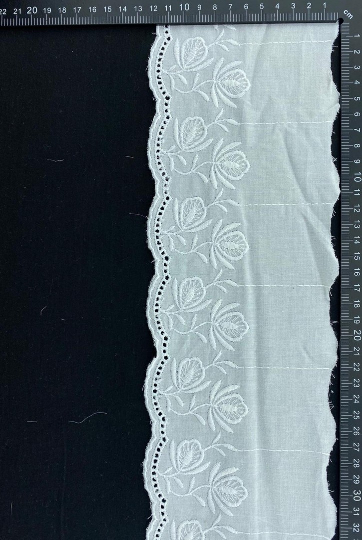 Yerli Vual Polyester Brode Bant, 7,5 cm