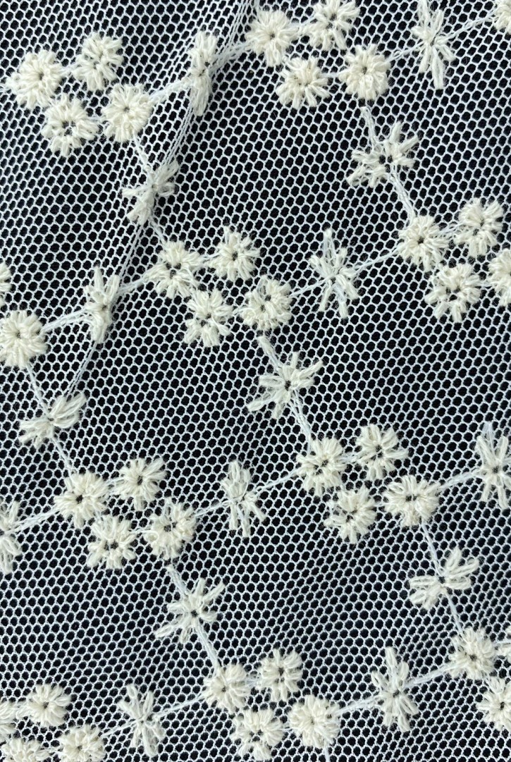 Pamuklu Tül Üzeri Brode Bant, Ham