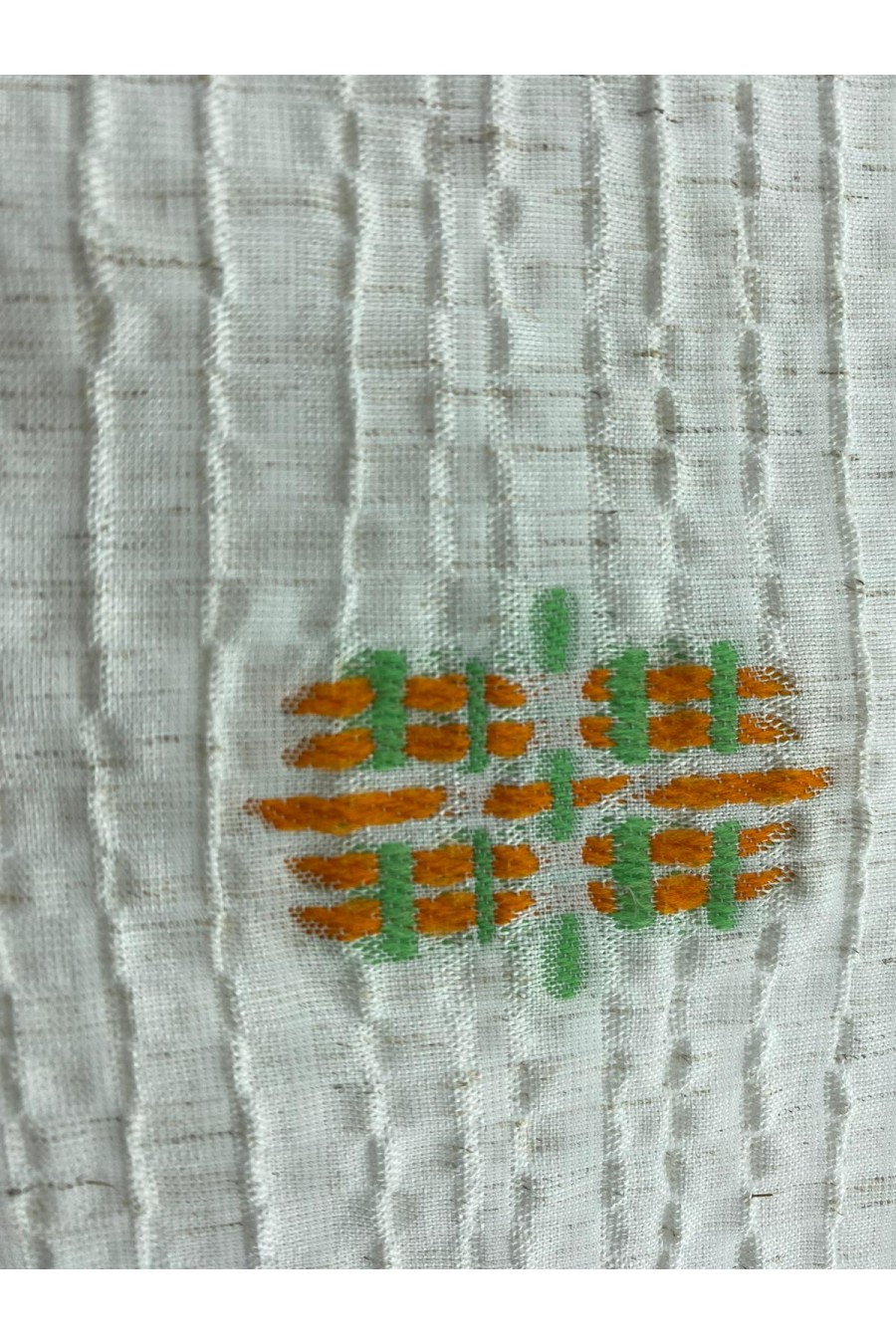 Oranj-Yeşil Likralı Dokuma Kumaş, Yerli, 152 cm