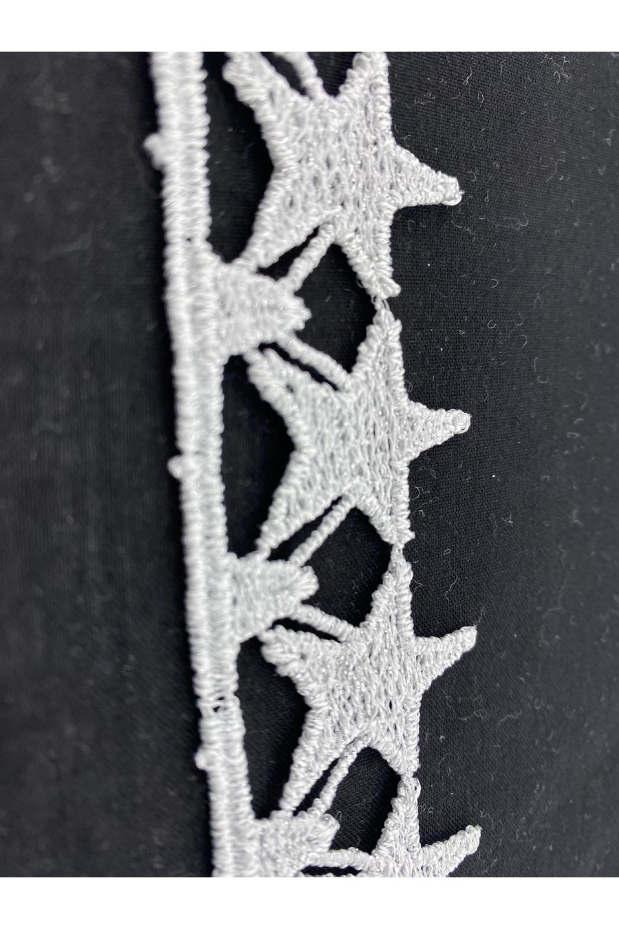 3,5 cm Gümüş Lurex Güpür Brode Bant