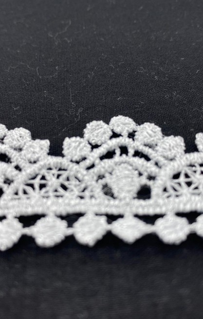 Gümüş Lurex Güpür Brode Bant, B Kalite, 3 cm