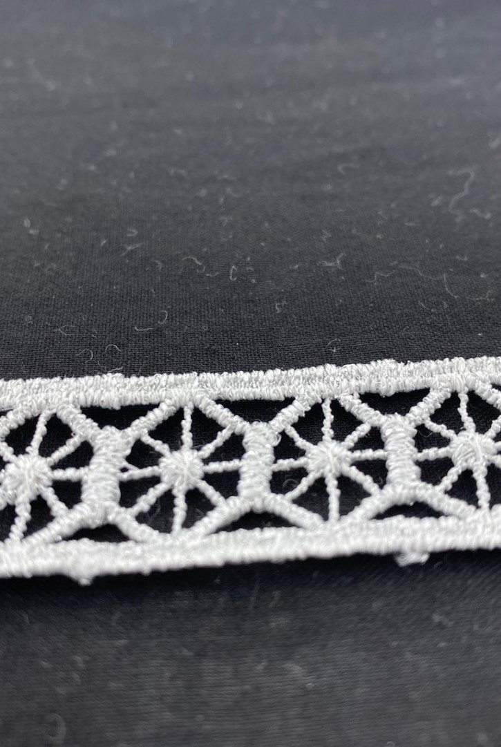 Gümüş Lurex İşlemeli Güpür Brode Bant, Yerli