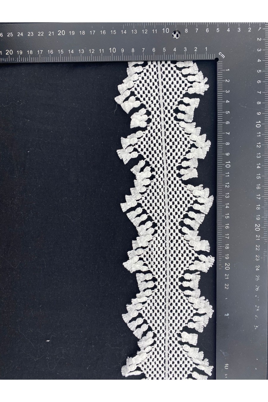 5 cm Beyaz Mat Polyester Güpür Yerli Brode Bant