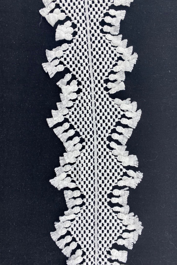 5 cm Beyaz Mat Polyester Güpür Yerli Brode Bant