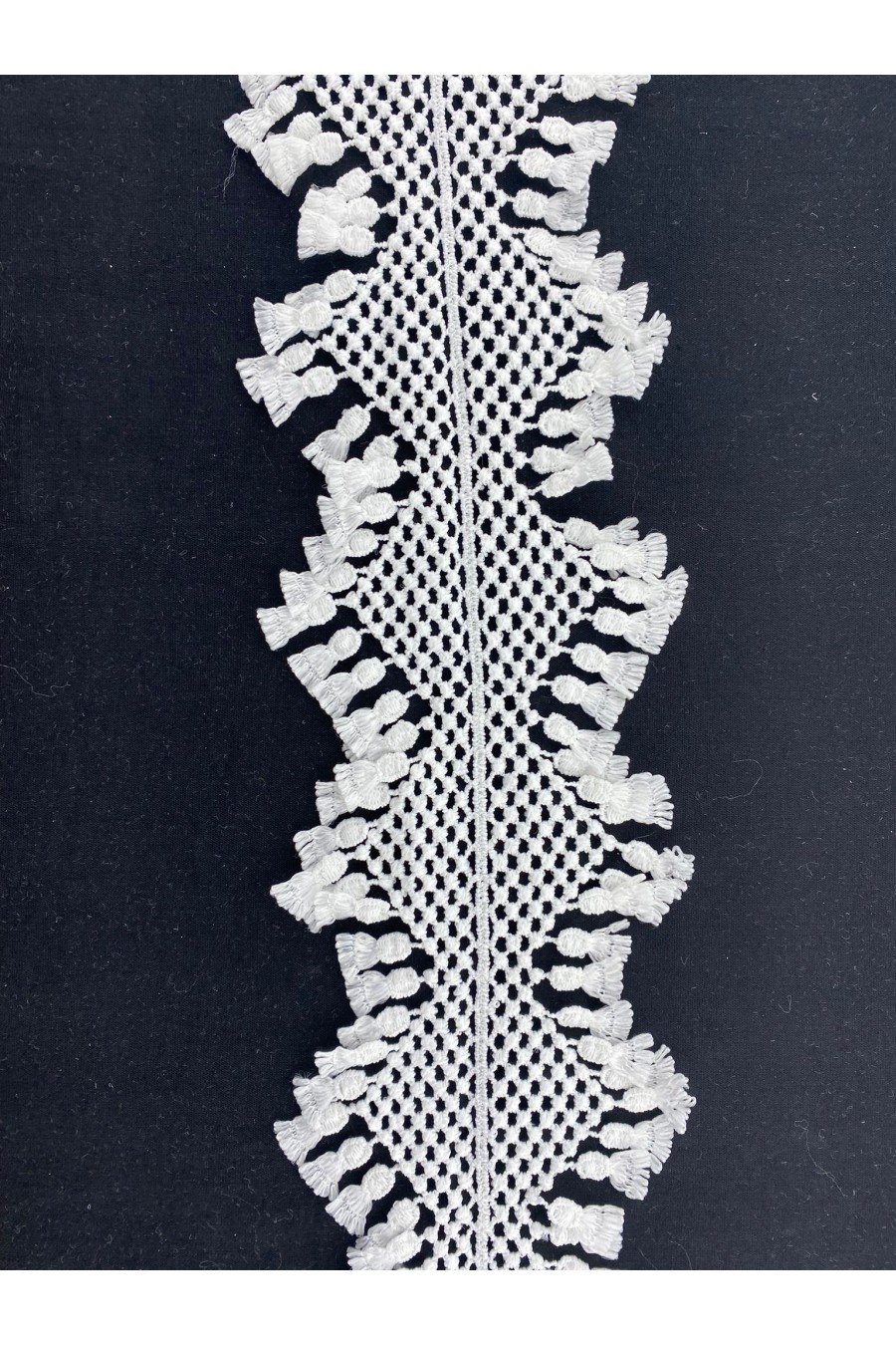 5 cm Beyaz Mat Polyester Güpür Yerli Brode Bant