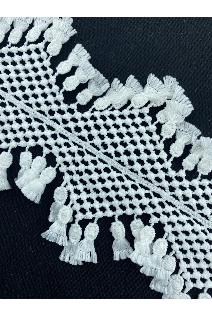 5 cm Beyaz Mat Polyester Güpür Yerli Brode Bant