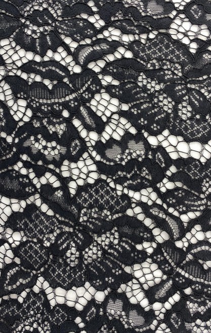 Siyah Renk Pamuk Naylon İthal Dantel, 135 cm