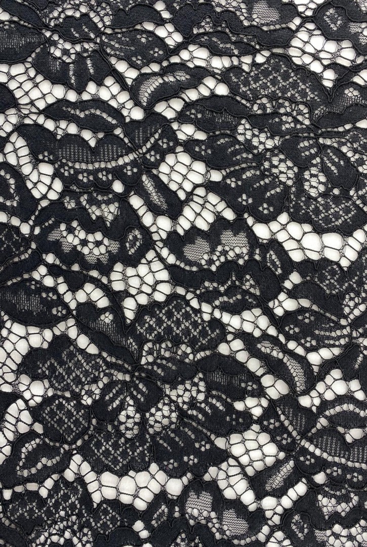Siyah Renk Pamuk Naylon İthal Dantel, 135 cm