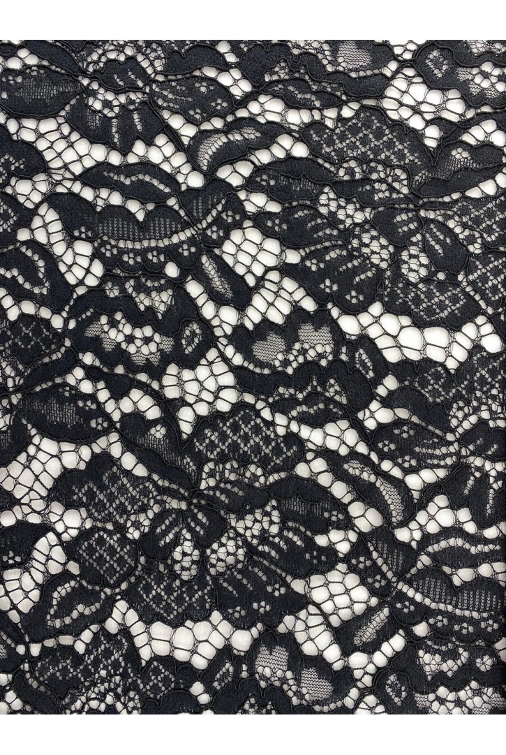Siyah Renk Pamuk Naylon İthal Dantel, 135 cm