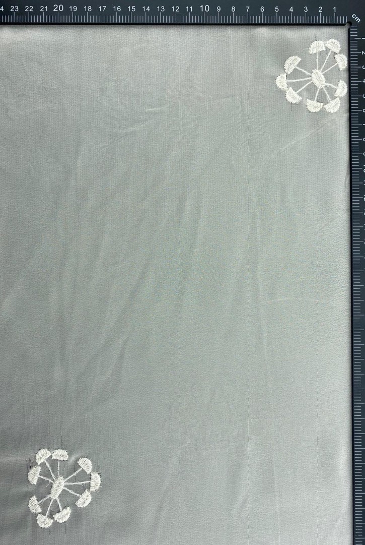 Çift Su Yollu Şifon Brode, Bej Zemin Krem İpli