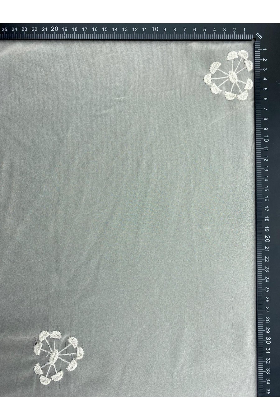 Çift Su Yollu Şifon Brode, Bej Zemin Krem İpli