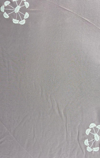 Vişne Çürüğü Zemin Krem İplik Brode Kumaş - 155 cm