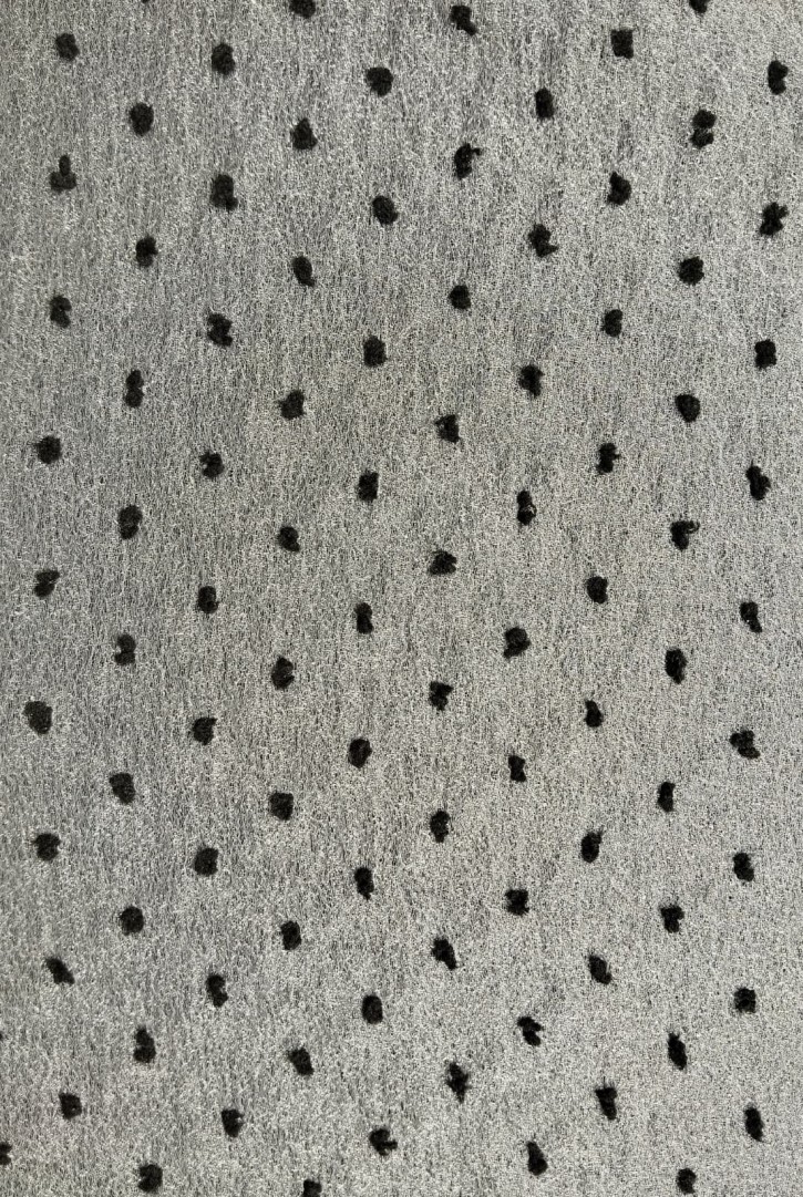 Siyah-Beyaz Puanlı Organze Tül Kumaş