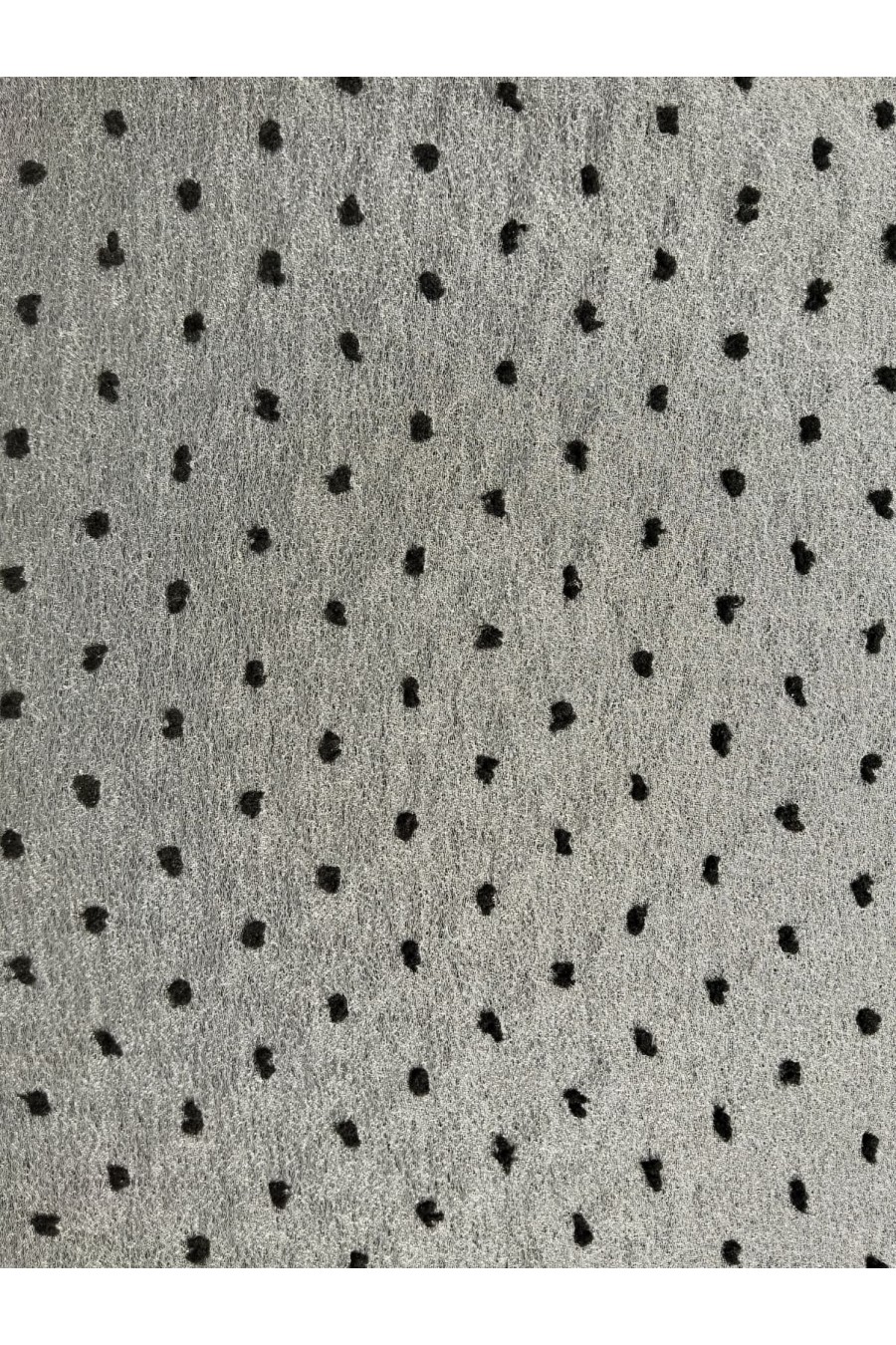 Siyah-Beyaz Puanlı Organze Tül Kumaş