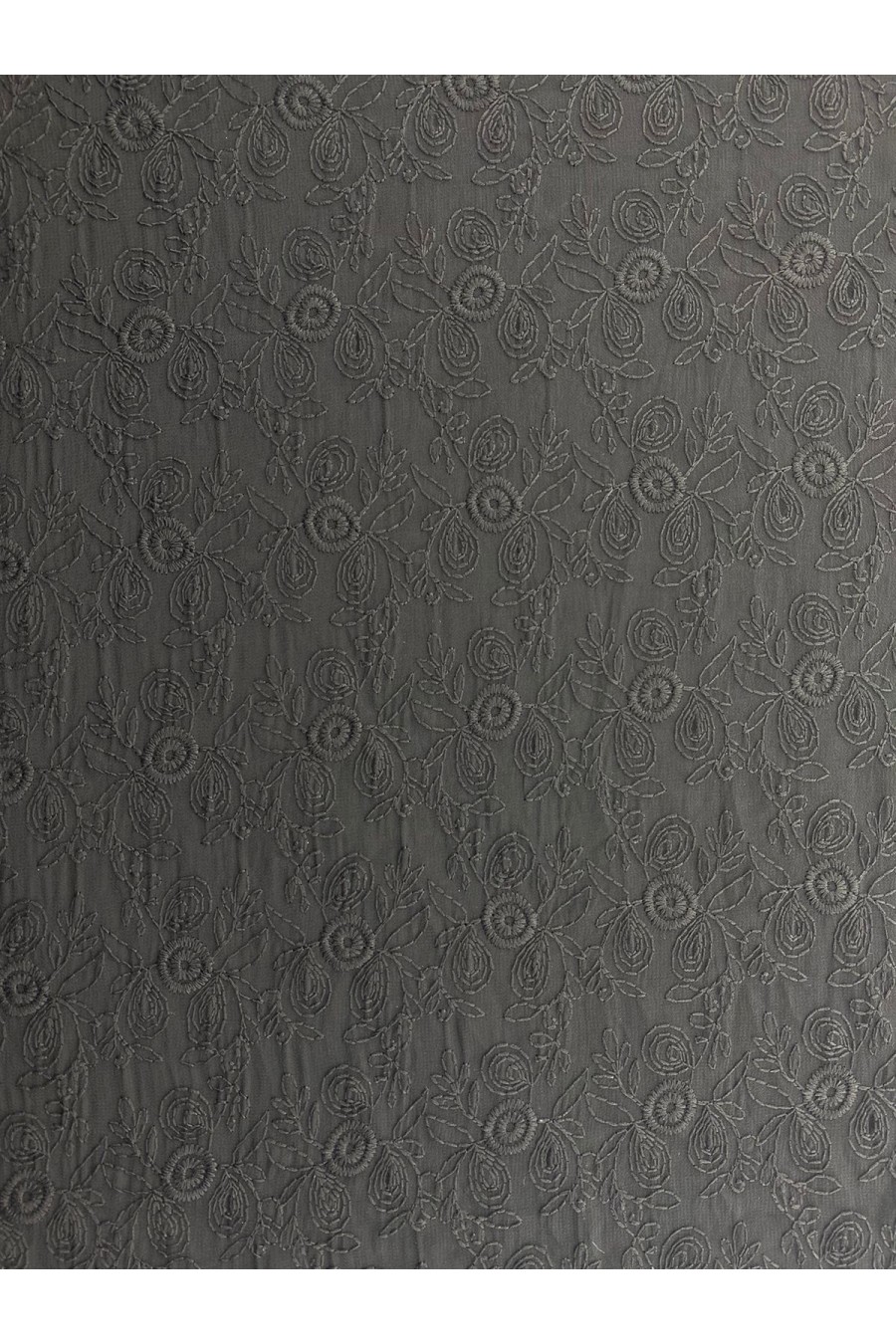 Siyah Zemin Siyah İplik Şifon Brode