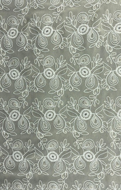 Bej Zemin Bej İplik Şifon Brode