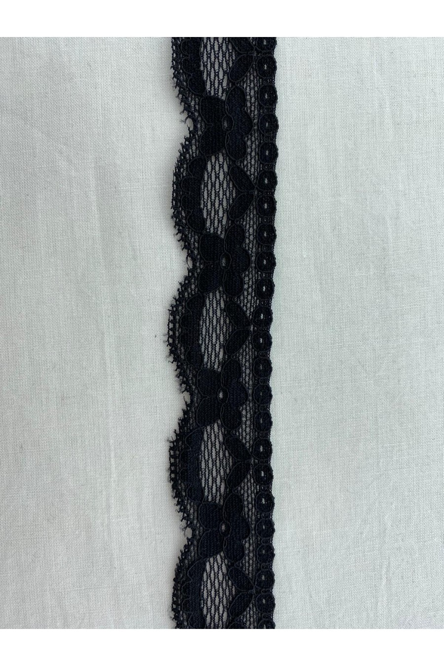 2,5 cm Siyah Likralı İthal Dantel Bant