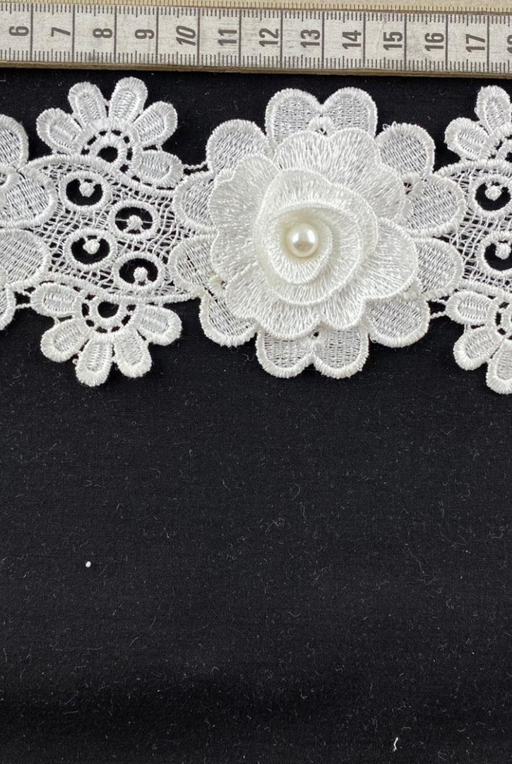 7,5 cm Ham Parlak 3 Boyutlu Güpür Bant, İthal