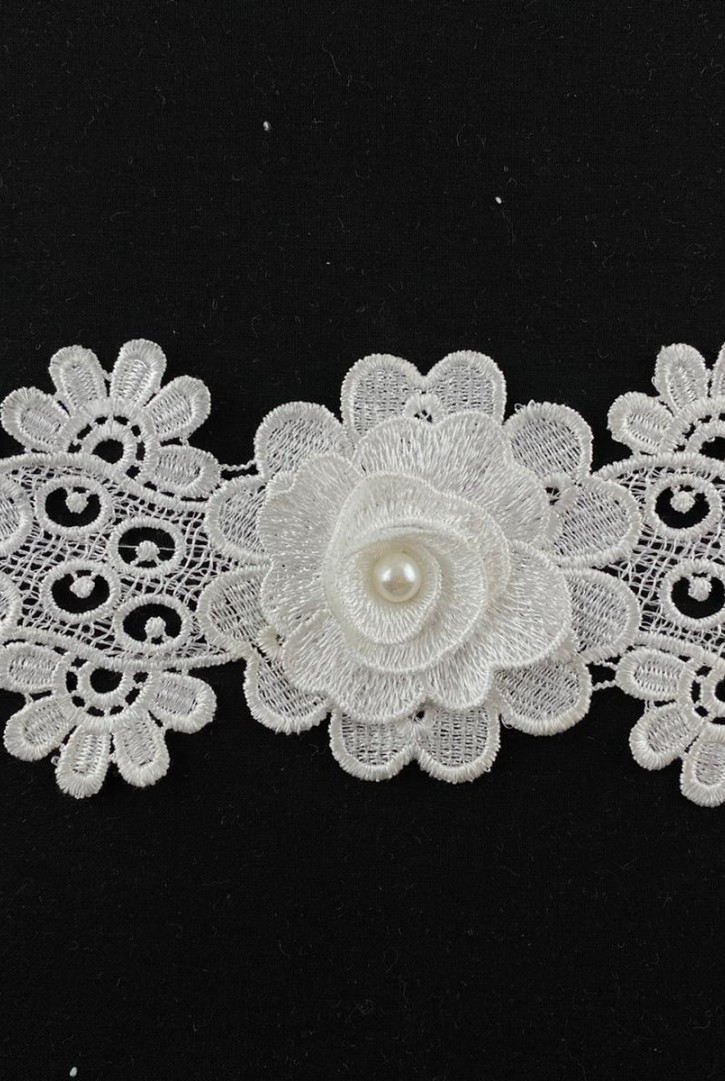 7,5 cm Ham Parlak 3 Boyutlu Güpür Bant, İthal