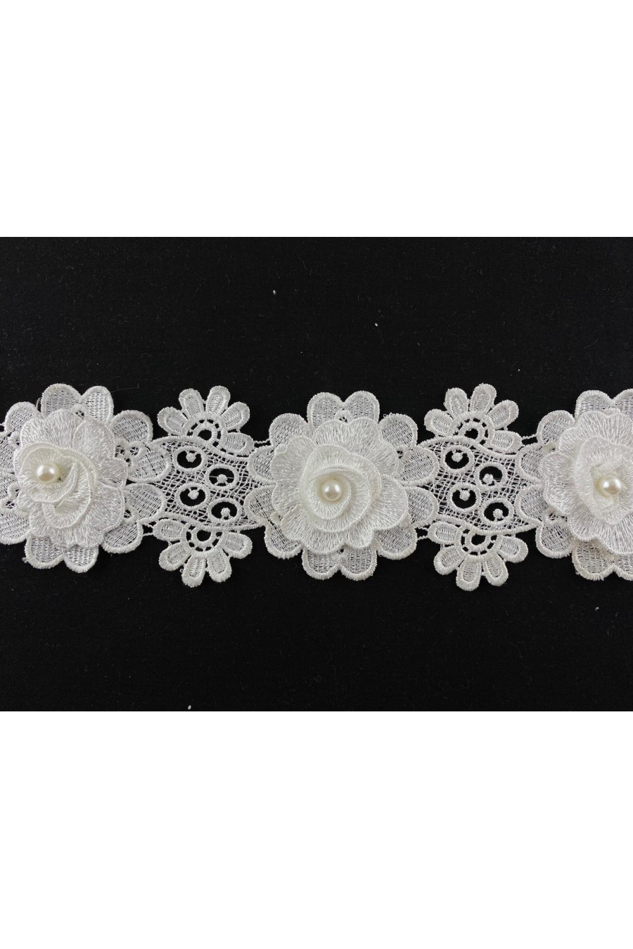 7,5 cm Ham Parlak 3 Boyutlu Güpür Bant, İthal