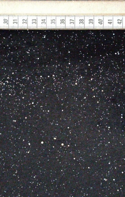 Gümüş Gökküşağı Sim Baskılı Kadife Kumaş - Siyah Zemin (11421)