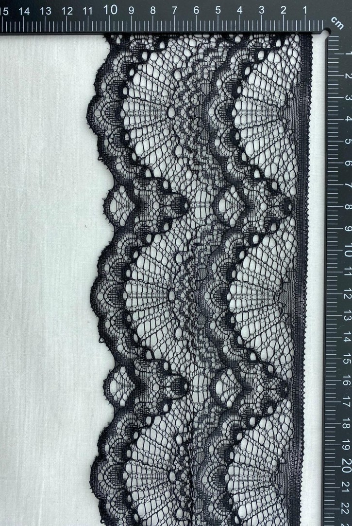 Siyah Likralı Bant Dantel – 9,5 cm