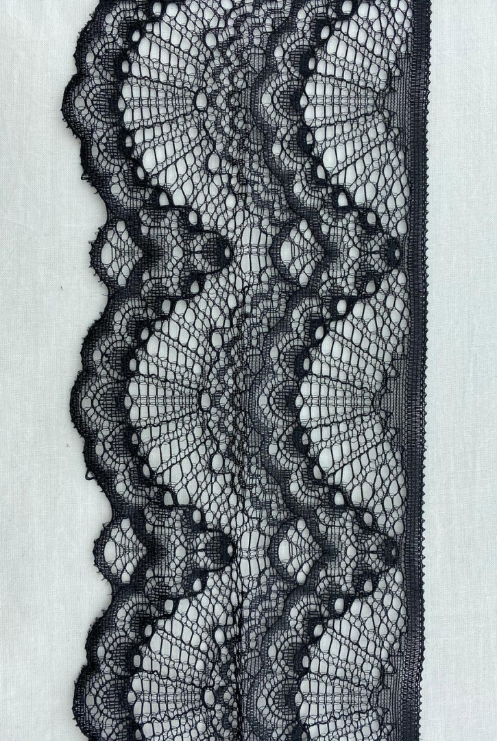 Siyah Likralı Bant Dantel – 9,5 cm