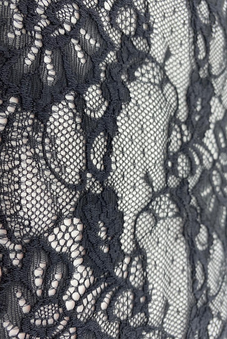 14 cm Siyah Likralı İthal Dantel Bant