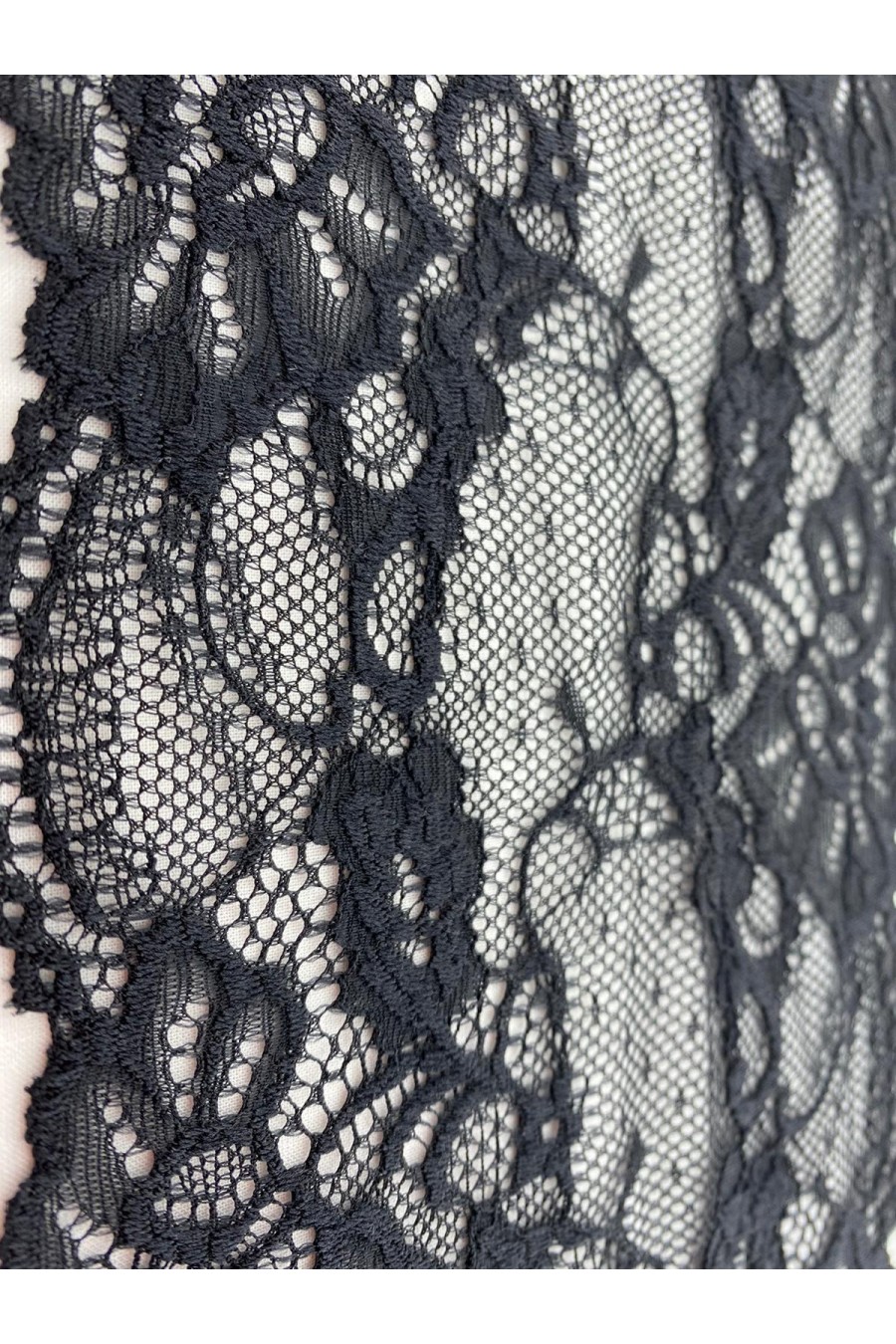 14 cm Siyah Likralı İthal Dantel Bant