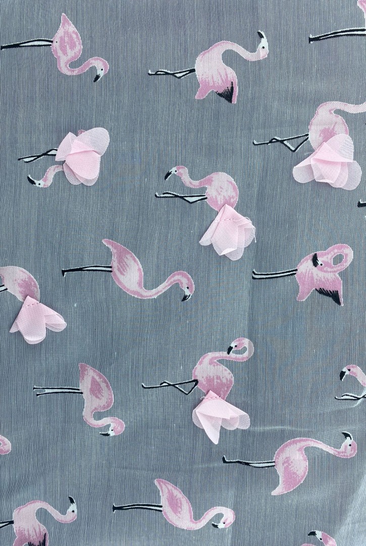 19428 TÜL ÜZERİ/İTHAL/LEZ/POLYESTER PAMUK/FLAMINGO NAKIŞLI/DEVORE/PEMBE/150 CM