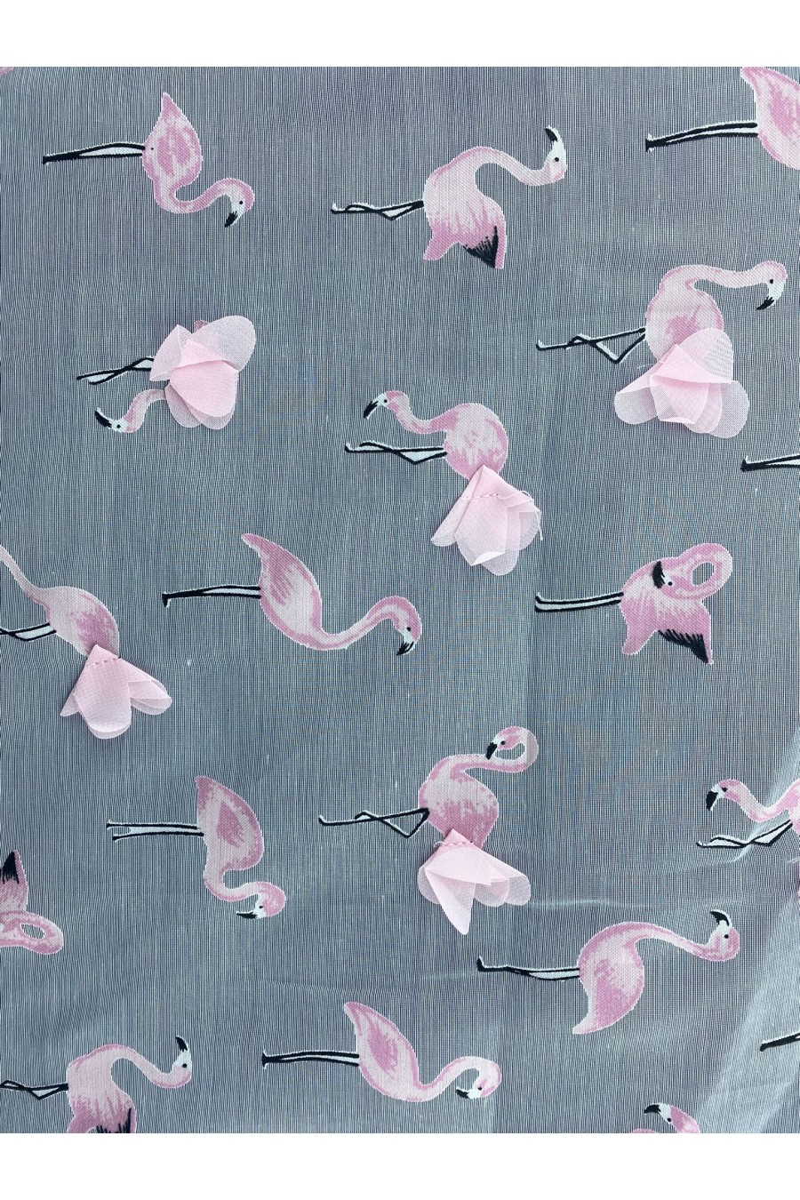 19428 TÜL ÜZERİ/İTHAL/LEZ/POLYESTER PAMUK/FLAMINGO NAKIŞLI/DEVORE/PEMBE/150 CM