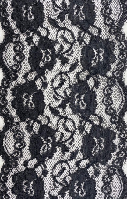 Siyah Parıltılı Likralı Dantel Bant