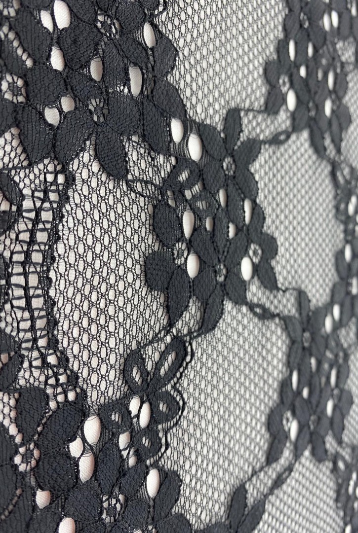 20 cm Siyah Likralı İthal Dantel Bant