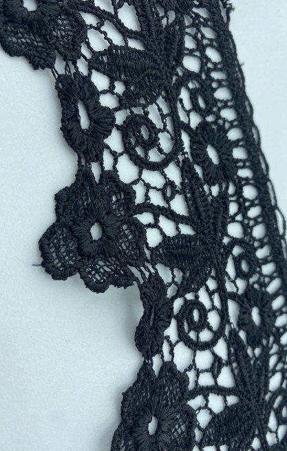 Siyah Parlak Polyester Brode Bant