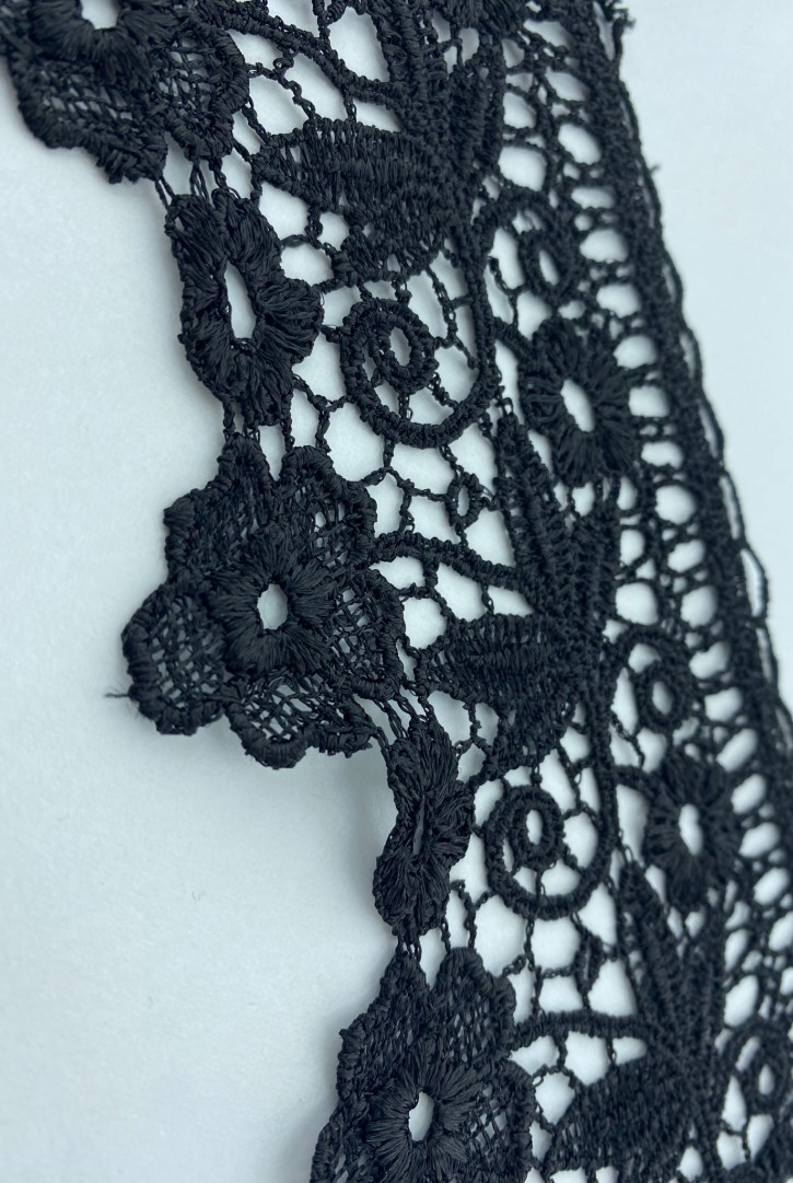 Siyah Parlak Polyester Brode Bant