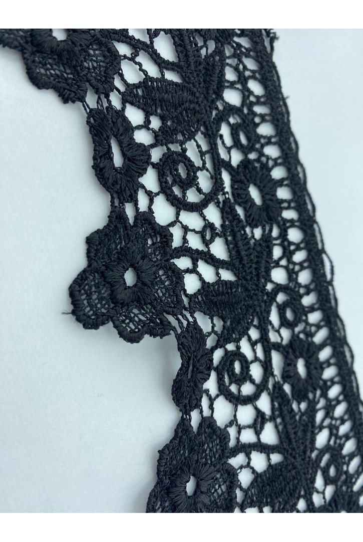 Siyah Parlak Polyester Brode Bant