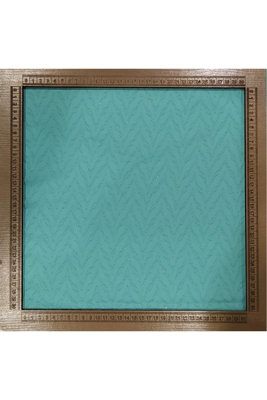 Mint Renk Simli Şifon Jakarlı Kumaş, Yerli, 150 cm