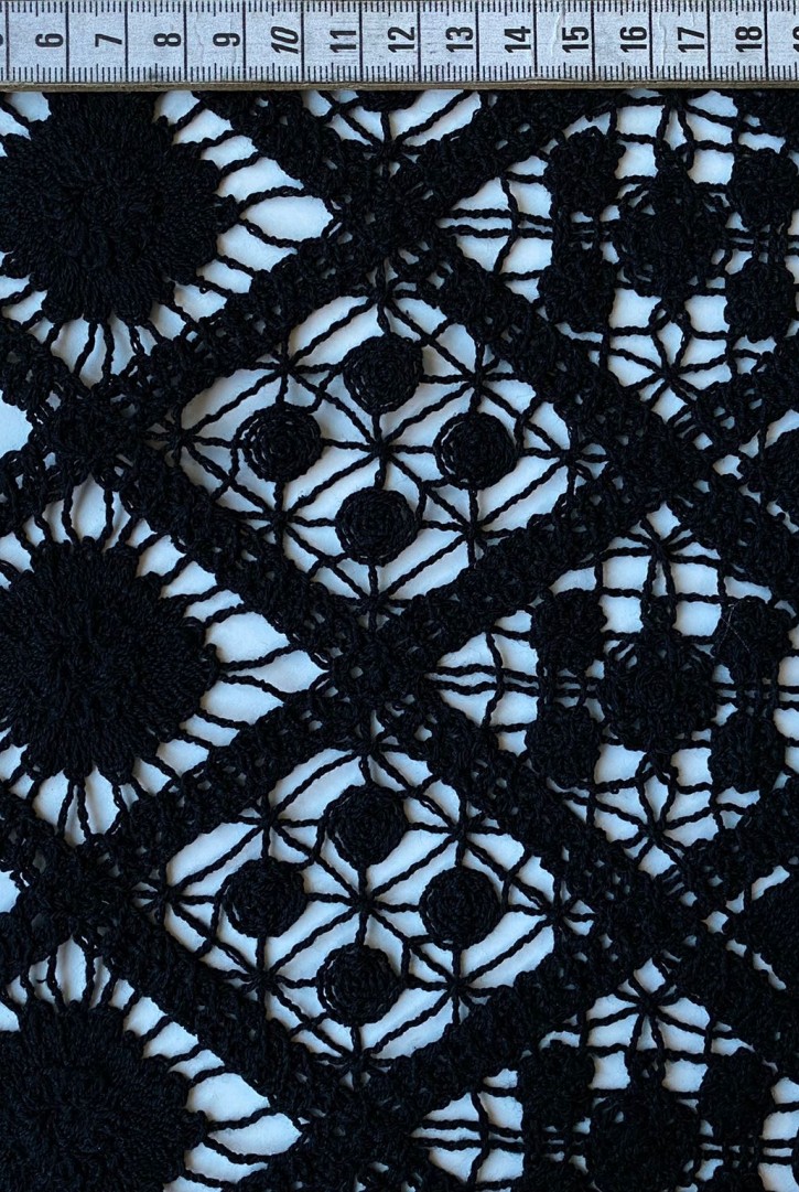 11099 BRODE/YERLİ/LEZ/GÜPÜR/PAMUK/SİYAH/135 CM