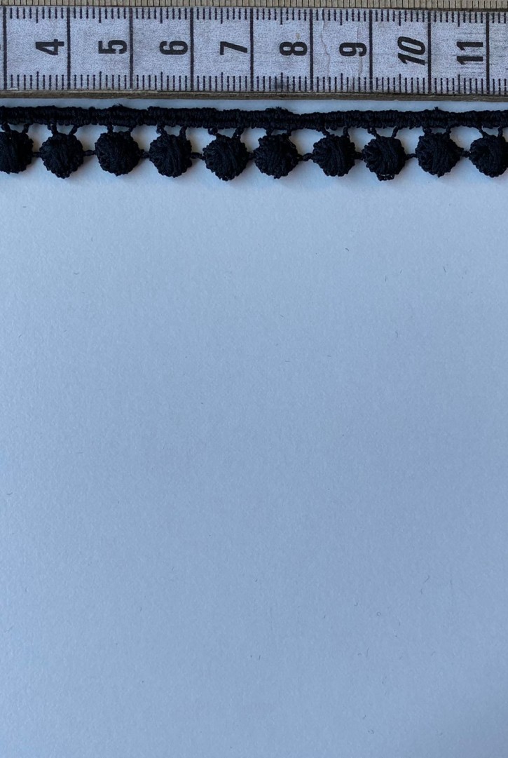 3849 BRODE/YERLİ/BANT/GÜPÜR/MAT POLYESTER/SİYAH/1 CM