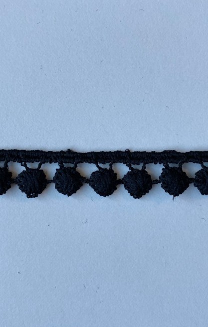 3849 BRODE/YERLİ/BANT/GÜPÜR/MAT POLYESTER/SİYAH/1 CM