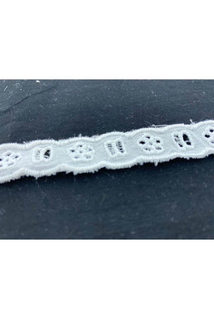 Kasar Yapıda 1 cm Pamuk Brode Bant, Yerli