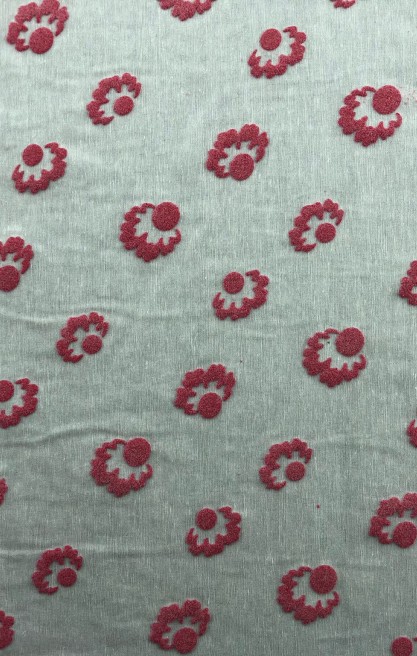 Lila Flok Baskılı Kasar Terikoton Kumaş - 150 cm