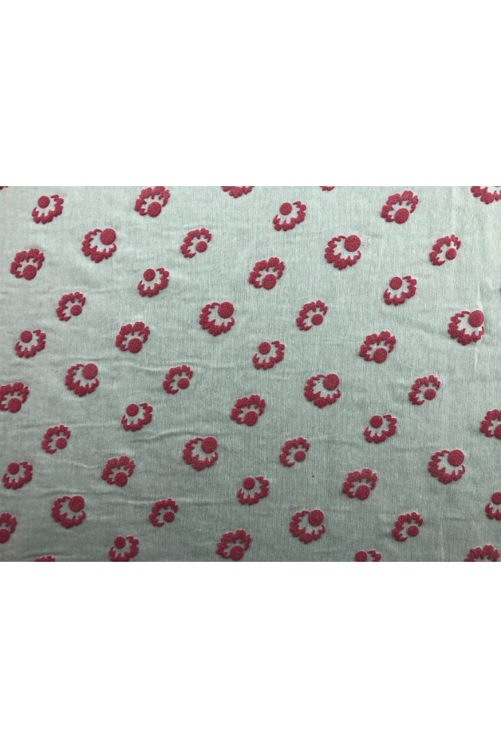 Lila Flok Baskılı Kasar Terikoton Kumaş - 150 cm
