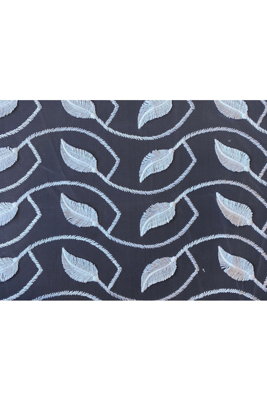 Ham Mat Polyester Tül Üzeri Brode Kumaş, 140 cm