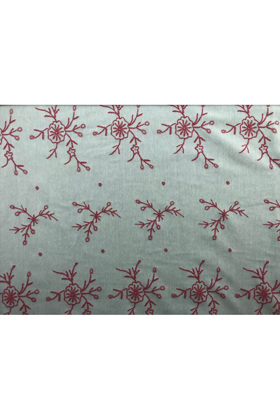 Lilalı Flok Baskılı Terikoton Kumaş