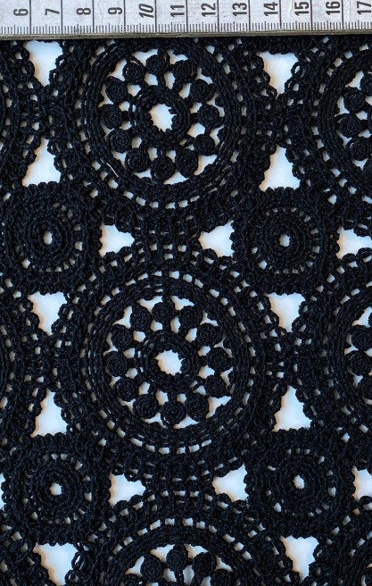 Siyah Pamuk Güpür Brode