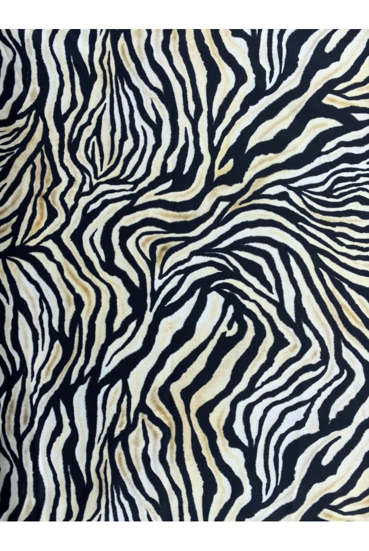 Likralı Zebra Desenli Süprem Kumaş, Yerli, 165 cm