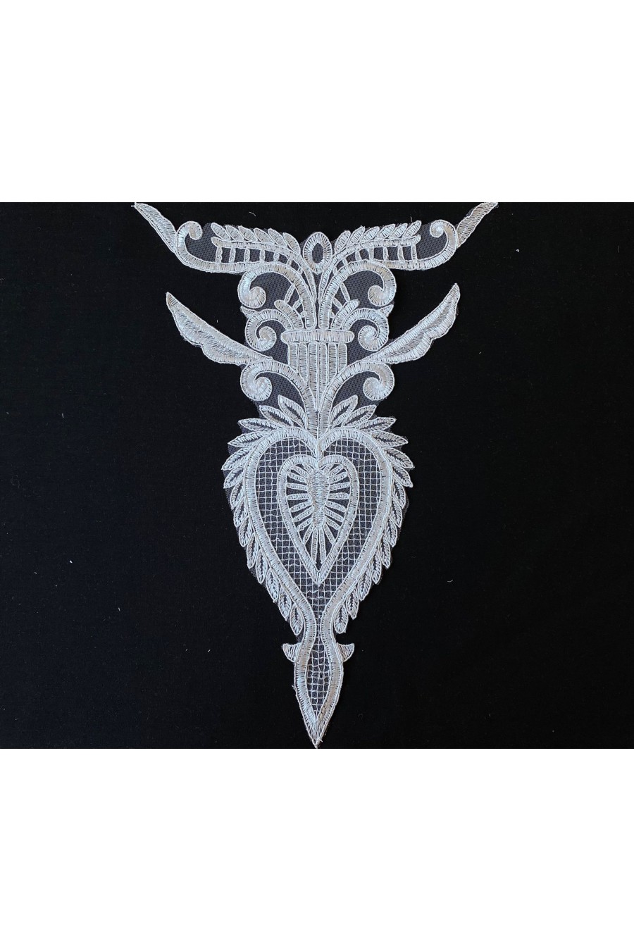 6512-ADET Ekru Düz Aplik Brode, Polyester