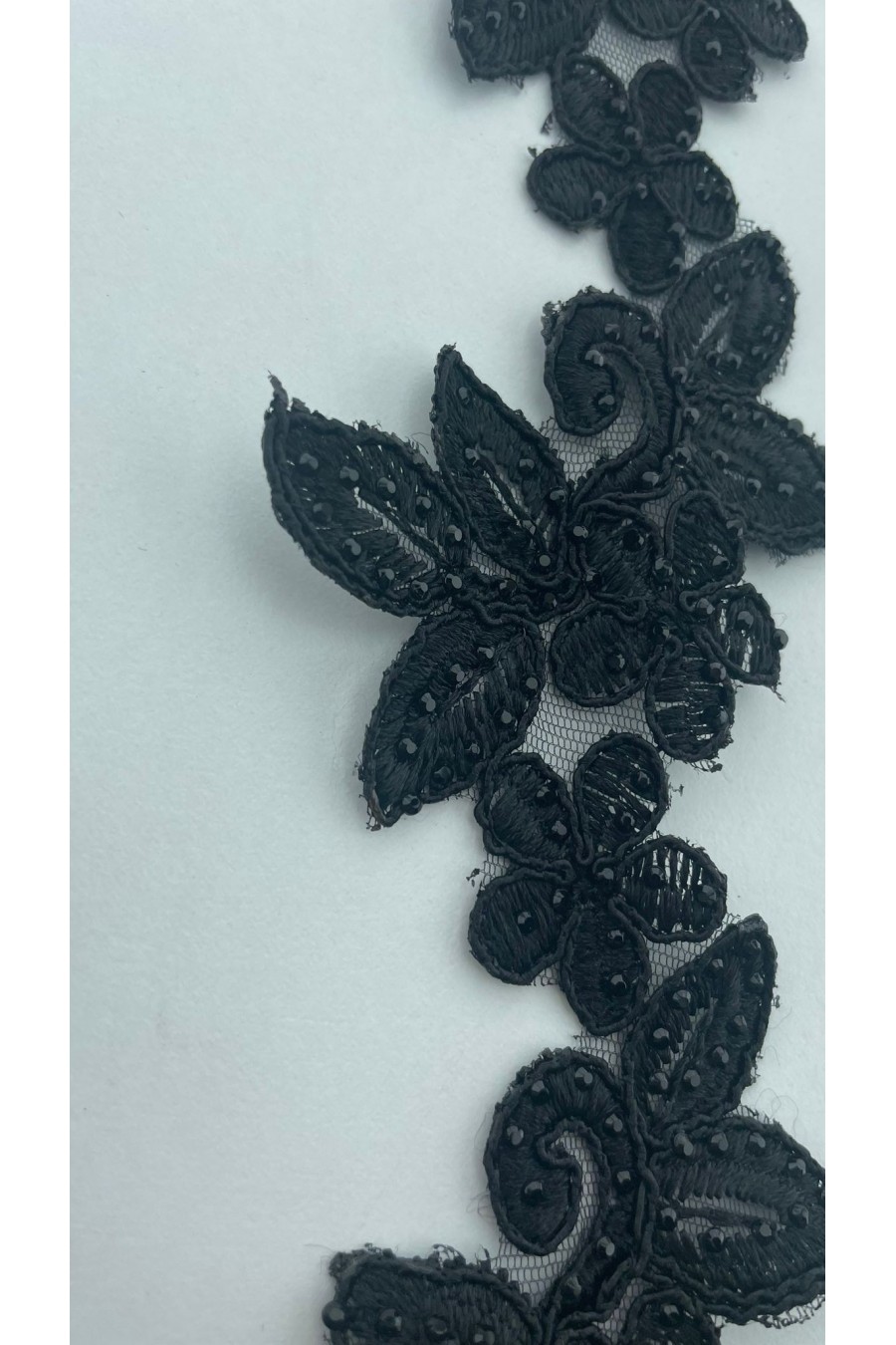 4987 BRODE/YERLİ/BANT/POLYESTER/KORDLU/TAŞLI/SİYAH