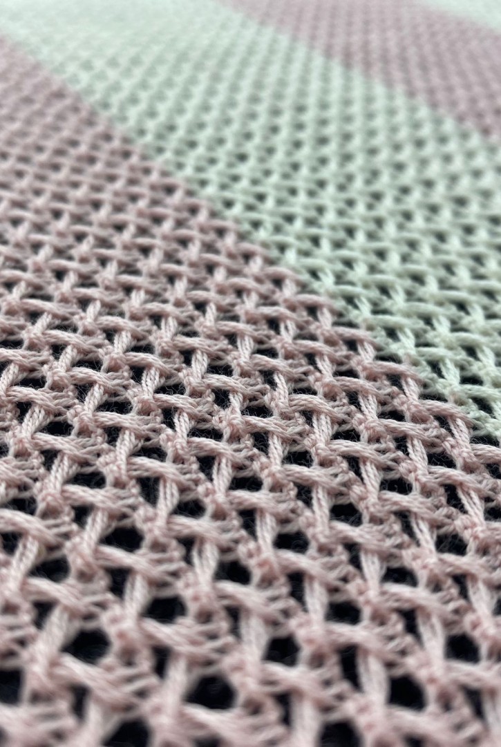 Ekru-Pembe Pamuk Dantel, Yerli, 150 cm